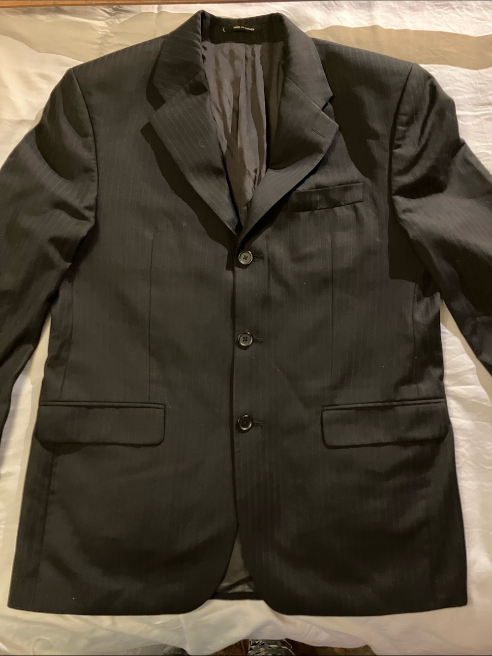 Alfani vintage pin striped black suit jacket 40R